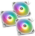 Bitspower Notos 120mm 4-Pin PWM RGB Lighting Case Fan White 3-pack