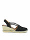 Verbenas Maika Women's Leather Platform Espadrilles Black