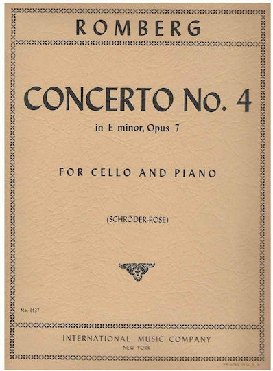 International Music Company Romberg - Concerto in E Minor No.4 Op.7 Παρτιτούρα για Πιάνο / Τσέλο