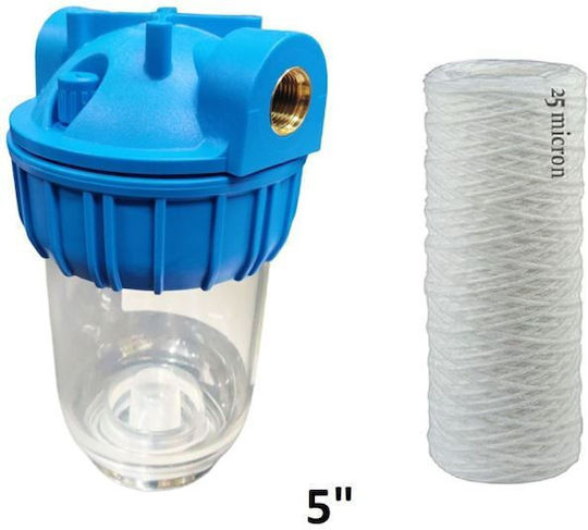 Atlas Filtri 3P Medium Plus AFO SX Water Filtration System Single Under Sink / Central Supply Micron 3/4'' with Replacement Filter Atlas Filtri FA 5 SX 25 μm