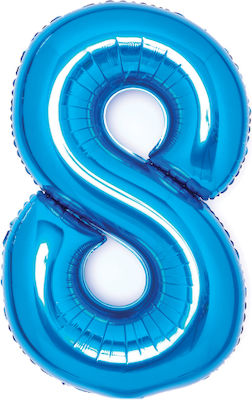 Balloon Foil Jumbo Number 8 Blue 66cm