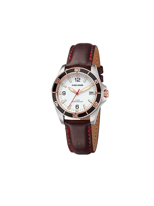 Head Rome 3 Watch with Brown Leather Strap