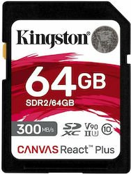 Kingston Canvas React Plus SDXC 64GB Class 10 U3 V90 UHS-II
