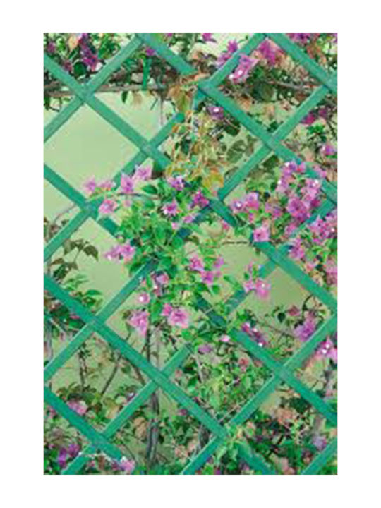 Trellis Pliabil de Grădină din Plastic cu Design în Grilă Romb Verde 200x100cm