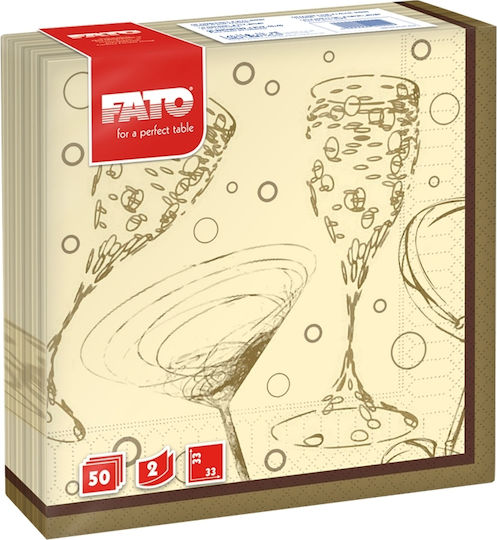Fato Салфетки 2бр Бежов 33x33см. (50бр x 4оп.)