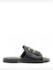 Venus Leather Women's Flat Sandals in Black Color