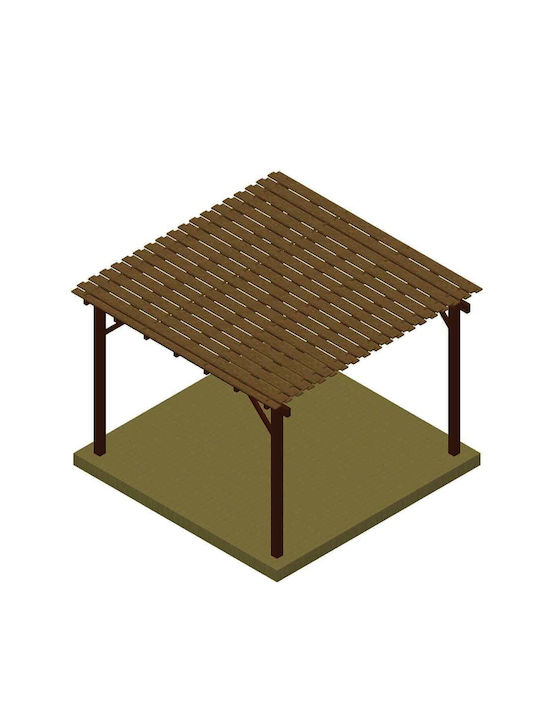 Πέργκολα Κήπου από Ξύλο με Οροφή 300x300cm