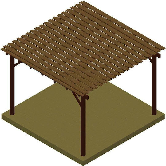 Πέργκολα Κήπου από Ξύλο με Οροφή 400x400cm