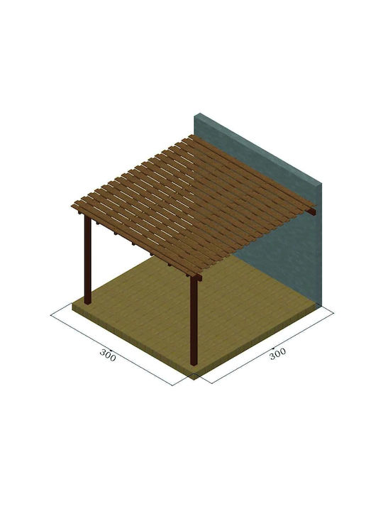 Πέργκολα Κήπου από Ξύλο με Οροφή 400x300cm