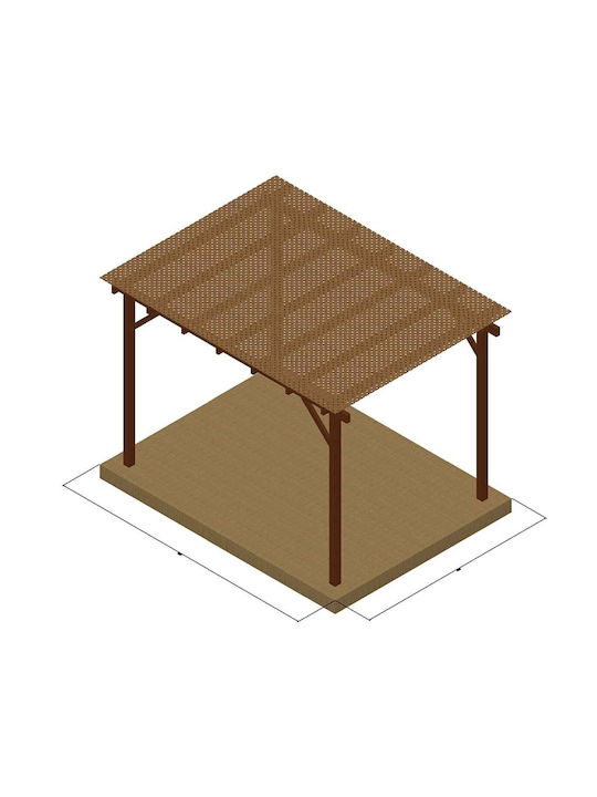 Πέργκολα Κήπου από Ξύλο με Οροφή 500x300cm