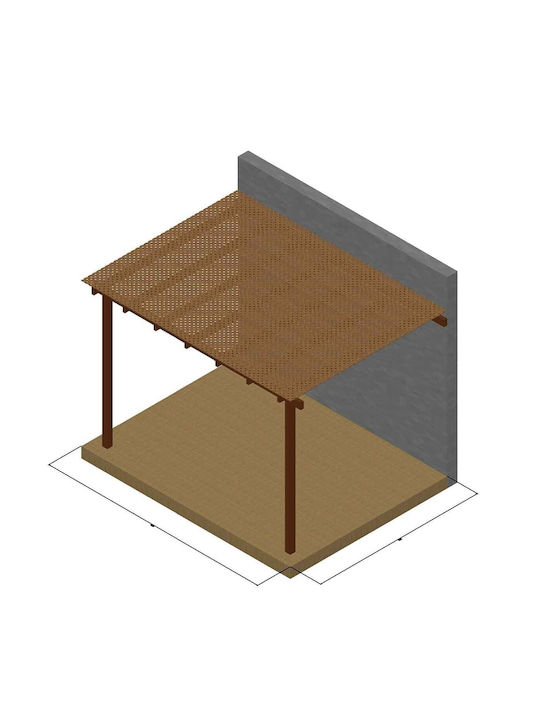 Πέργκολα Κήπου από Ξύλο με Οροφή 400x400cm