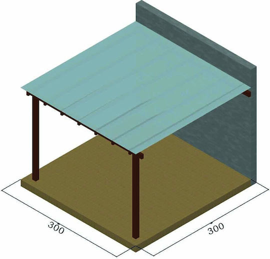 Pergolă De Grădină Din Plastic Cu Tavan 300x300cm