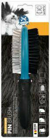 M-Pets Pin Brush for Misc Hair Lengths Double Sided for Coat Grooming