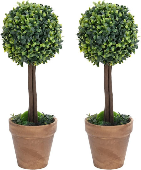 Изкуствено растение в саксийка Buxus (Обща кутия) Green 33см 2бр vidaXL