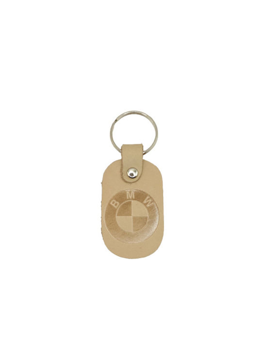 BMW Handmade Keychain BMW Leather Beige