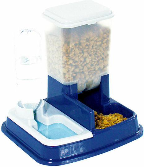 Pawise Kunststoff Schale mit Behälter Futter & Wasser für Hund & Katze 5lt 20cm in Blau Farbe