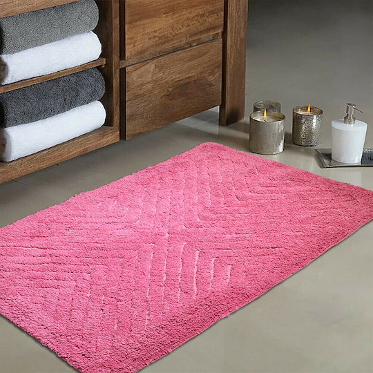 Lino Home Πατάκι Μπάνιου Βαμβακερό Waves 2500000624 Φούξια 50x80εκ.