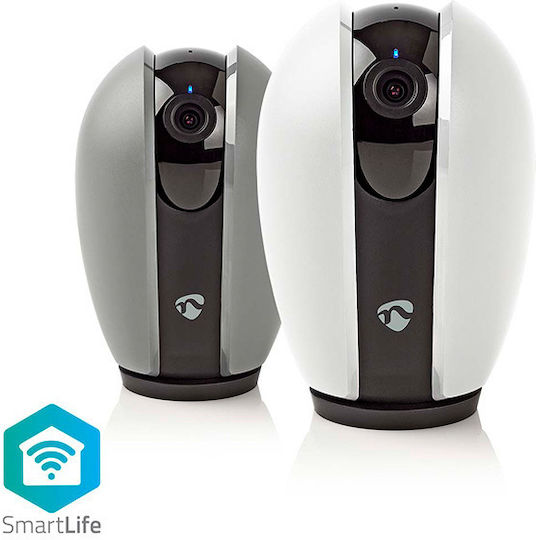 Nedis WIFICI21CGY IP Cameră de Supraveghere Wi-Fi Full HD 1080p cu Comunicare Bidirecțională și Lentilă 4mm (2 Huse înlocuibile) Gri