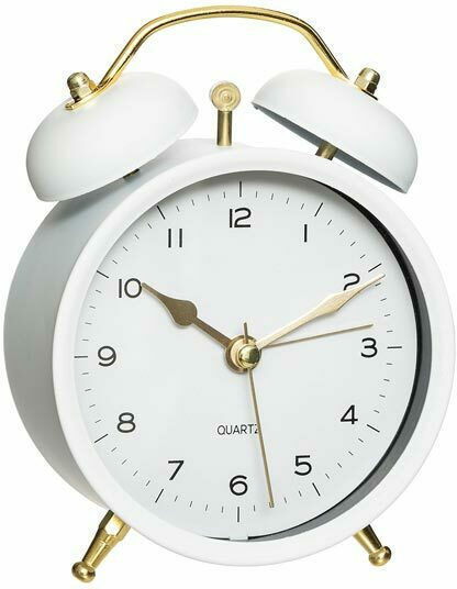 Tabletop Clock with Alarm Clock White
