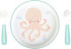 Saro Set Essgeschirr Octopus aus Kunststoff mit rutschfester Basis Hellblau 3Stück für 6+ Monate