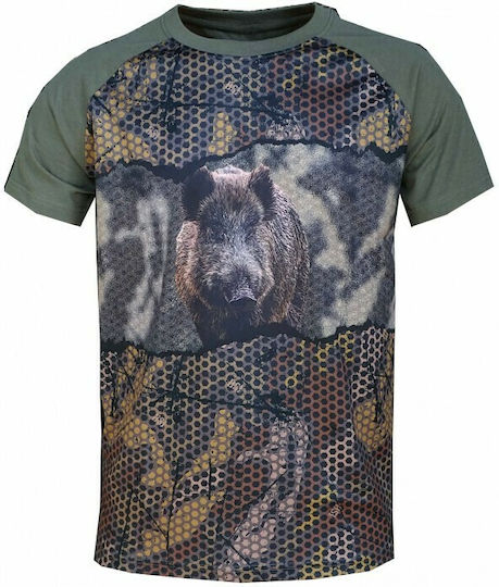 Benisport T-shirt με Θήραμα Αγριογούρουνο σε Χακί χρώμα