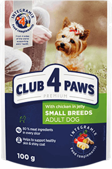 Club 4 Paws Wet Food Dogs in Pouches with Chicken 100gr