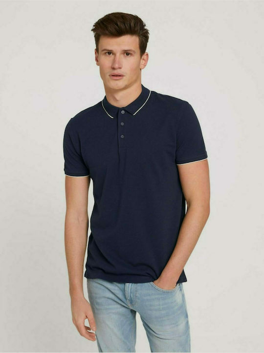 Tom Tailor Ανδρικό T-shirt Polo Navy Μπλε