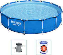 Bestway Steel Pro Pool PVC with Metallic Frame & Filter Pump 396x396x84cm