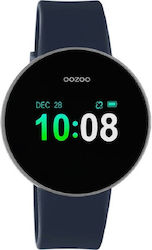 Oozoo Q00206 40mm Smartwatch με Παλμογράφο (Silver / Blue Rubber Strap)