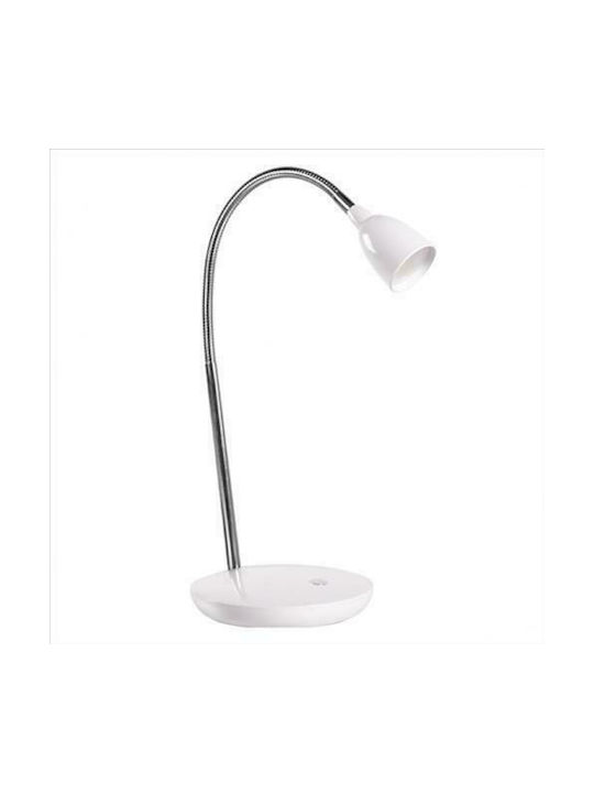 Wofi Holm LED Schreibtischlampe mit flexiblem Arm in Weiß Farbe