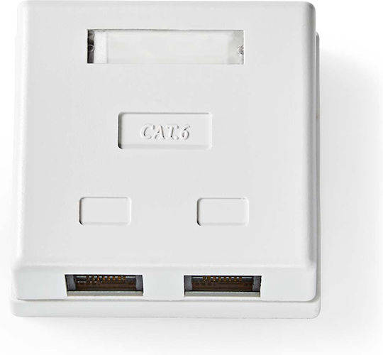 Nedis Двойна Външно мрежово контактно гнездо RJ45 Тип Cat6 в цвят Бял CCGP89110WT