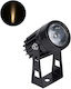 GloboStar Φωτιστικό Προβολάκι LED Εξωτερικού Χώρου 1W με Θερμό Λευκό Φως IP65 Μαύρο