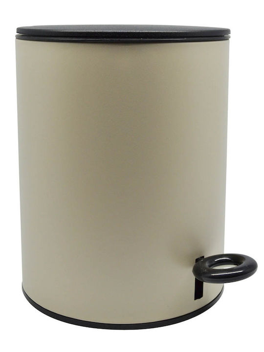 Ankor Inox Toilet Bin with Soft Close Lid 5lt Beige