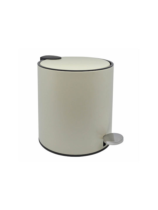 Ankor Inox Toilet Bin with Soft Close Lid 5lt Beige