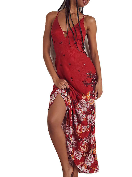 Free People Get To You Dress OB1457972-SCARLET COMBO Women's dress