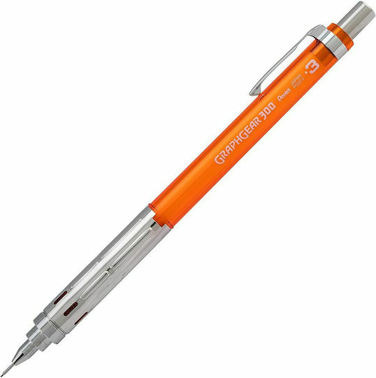 Pentel Graphgear 300 Μηχανικό Μολύβι Σχεδίου Πλαστικό 0.3mm 1τμχ Πορτοκαλί