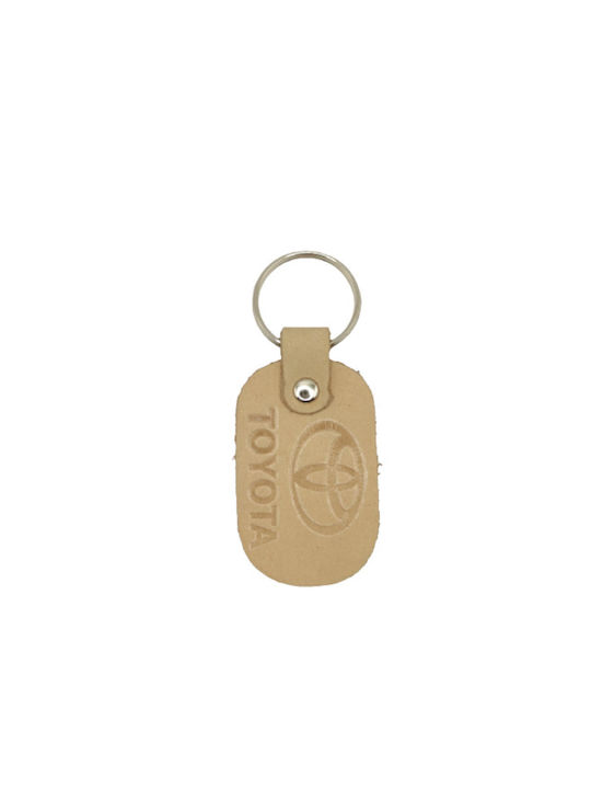 Leather key ring beige TOYOTA 6377-k