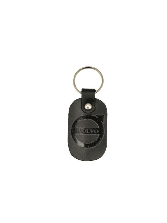 Schlüsselanhänger Leder Schlüsselring schwarz VOLVO 7032-k