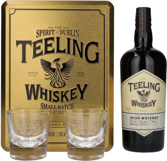 Teeling Whiskey Композиция с чаши Small Batch 700мл Με 2 Ποτήρια