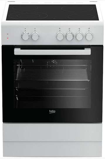 Beko Aragaz 72lt cu Plite Ceramice L60cm. White