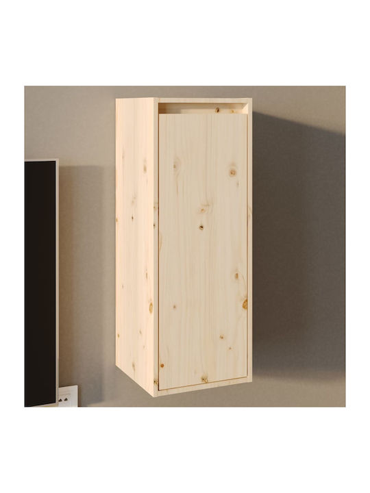Wand Wohnzimmer Nischenschrank aus Beige Holz 3...