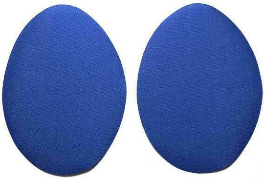 Lecco Bügelfolie Blau aus Stoff 10.5x8cm. 2Stück Blau-Rauch