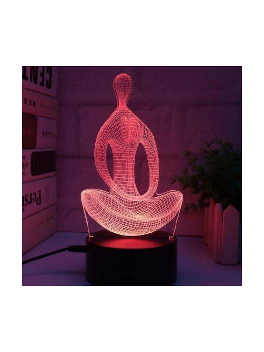 Διακοσμητικό Φωτιστικό με Φωτισμό RGB 3D Illusion LED Μπαταρίας Διάφανο