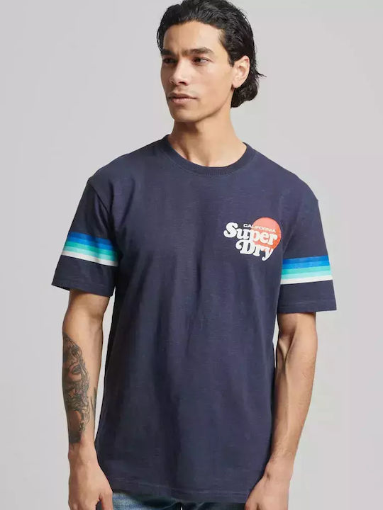 Superdry Herren T-Shirt Kurzarm Blau