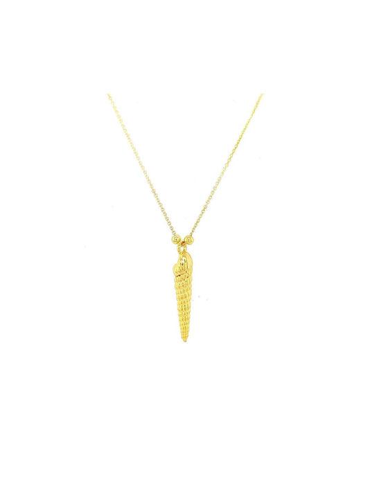 Women's necklace, silver (925°), gold plated shell