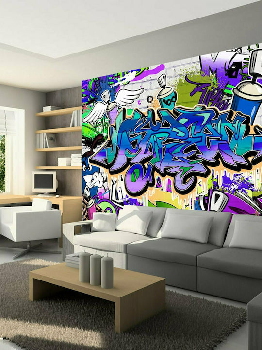 Fototapet de Perete 400x280cm Graffiti: Violet Theme Tesatura Lila