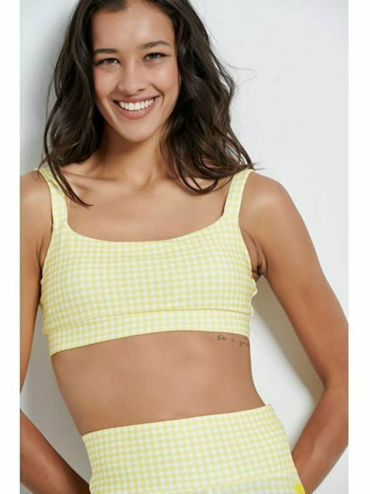 BodyTalk Women's Sports Bra without Padding Yellow