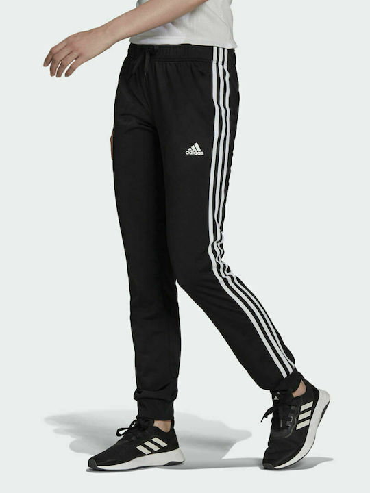 Adidas W 3S TP TRIC Παντελόνι Γυναικείας Φόρμας με Λάστιχο Μαύρο