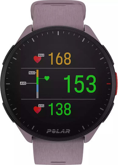 Polar Pacer 45mm Smartwatch with Heart Rate Monitor (Purple Dusk)