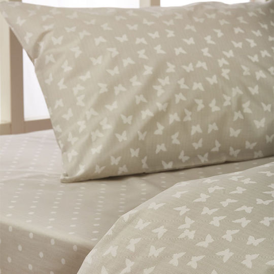 Whitegg Bettwäsche-Set Einzel aus Baumwolle & Polyester Grey 165x240cm 3Stück